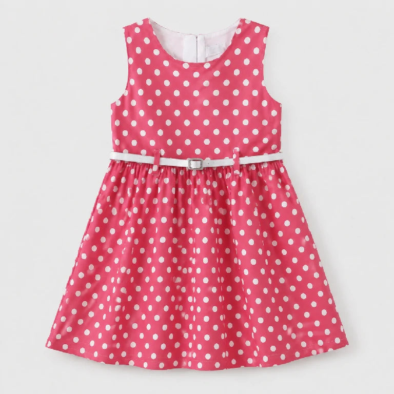 Polka Dots Dress With Belt | Peakachu