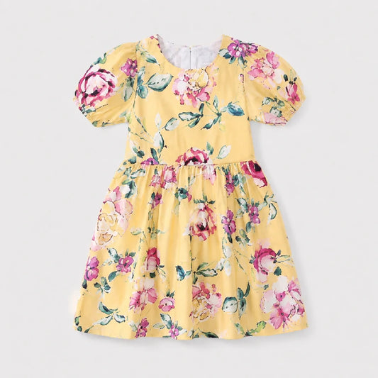 Flower Print Short Frock | Peakachu