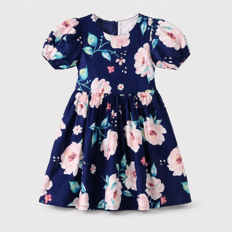 Flower Print Short Frock | Peakachu
