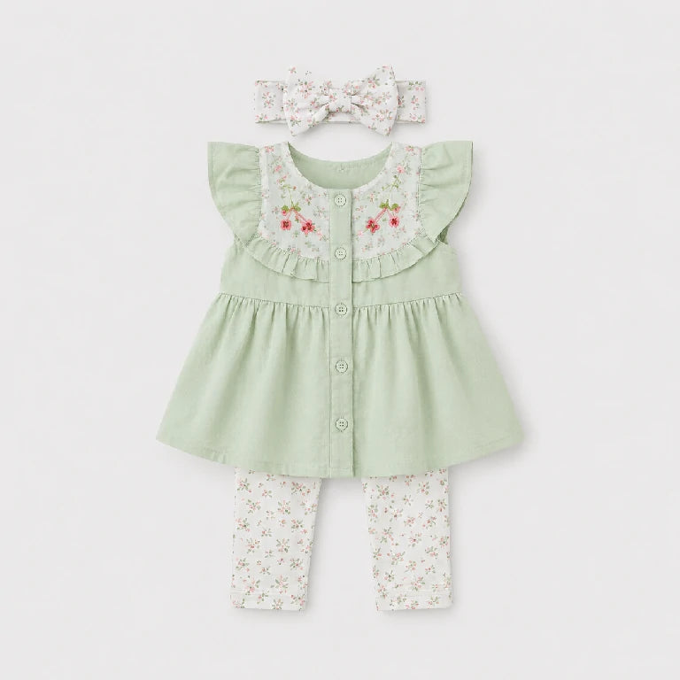 Baby Girl Frock + Shorts + Bow | Peakachu