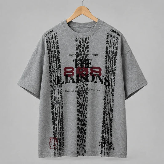 Oversized Graphic Crimson Print T-Shirt | Peakachu