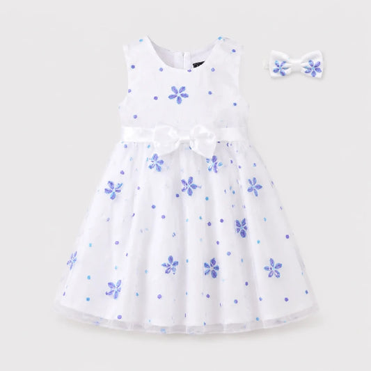 Flower Printed Fancy Net Dress | Peakachu