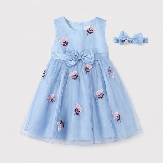 Net Flower Print Fancy Dress | Peakachu