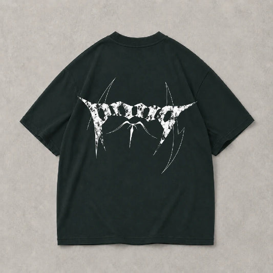 Oversized Graphic Cross Print T-Shirt | Peakachu
