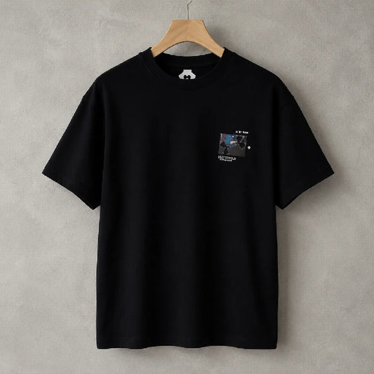 Oversized Graphic Pocket Design T-Shirt | Peakachu