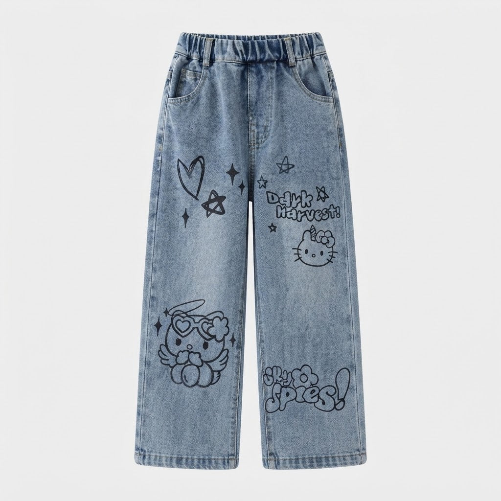 Hello Kitty Denim Pants | Peakachu