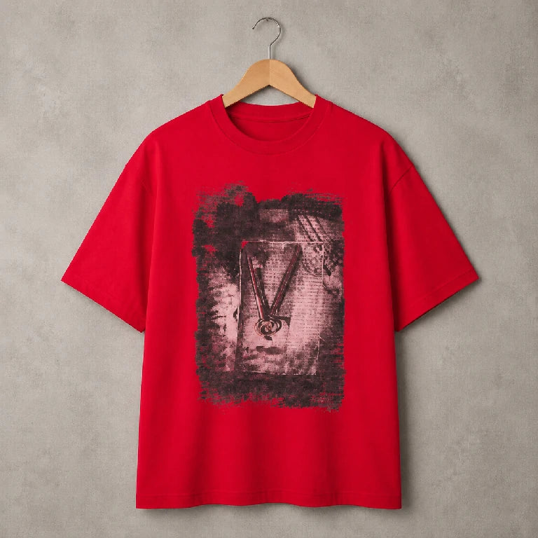 Oversized Graphic Portrait Black T-Shirt | Peakachu