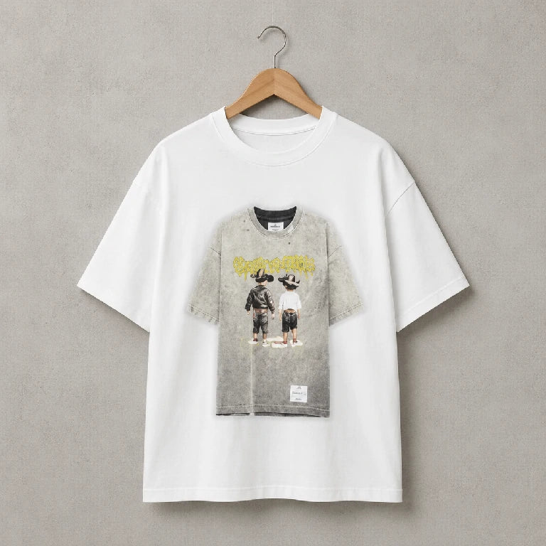 Oversized Graphic Half Sleeves Solid T-Shirt | Peakachu