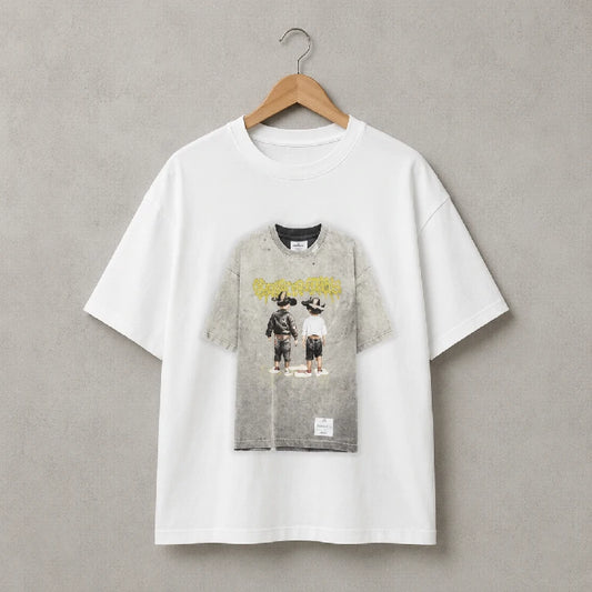 Oversized Graphic Half Sleeves Solid T-Shirt | Peakachu