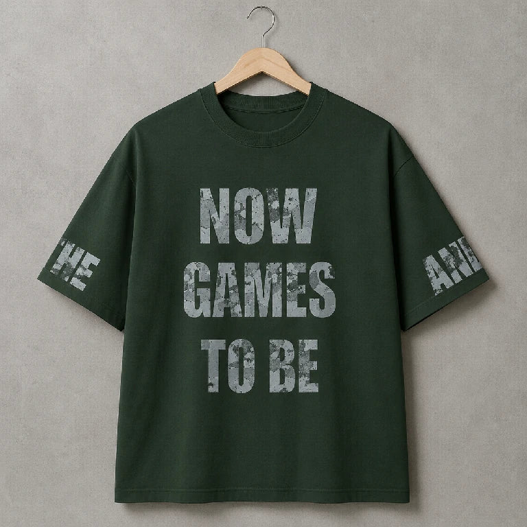 Oversized Graphic Games Slogan T-Shirt | Peakachu