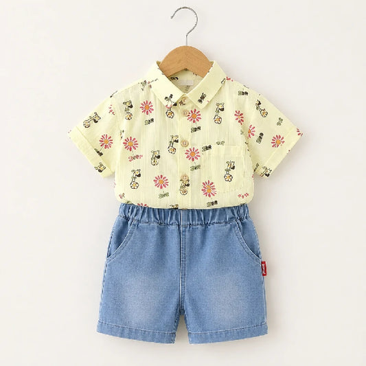 Floral Shirt + Denim Shorts | Peakachu