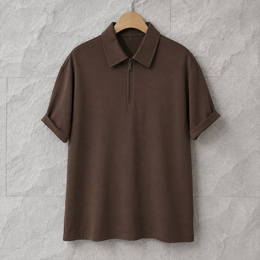 Polo Shirt Front Half Zipper | Peakachu