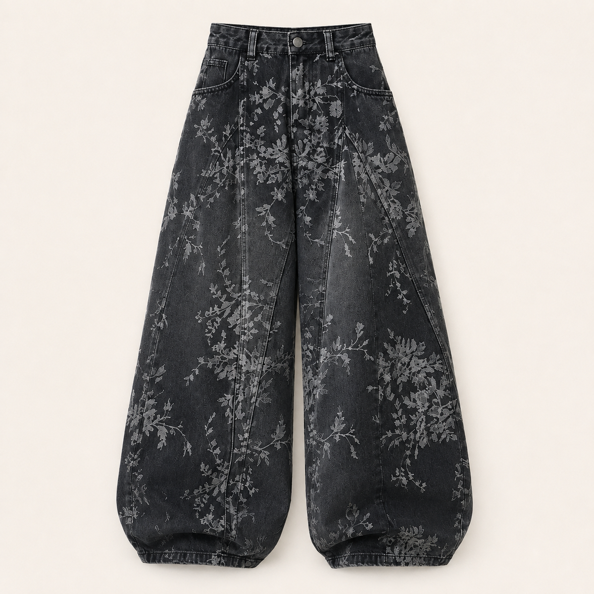 Graphic Cargo Denim Pants | Peakachu