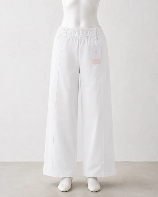 Beige Wide Leg Trousers | Peakachu