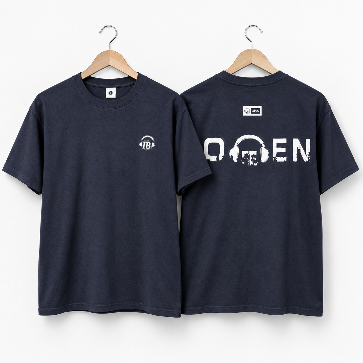 Oversized Graphic Headphone Print T-Shirt | Peakachu