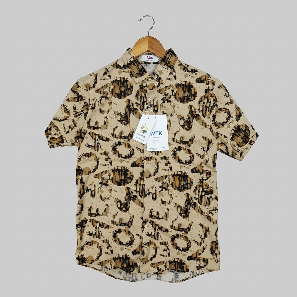 Printed Button-Up Shirt | Peakachu
