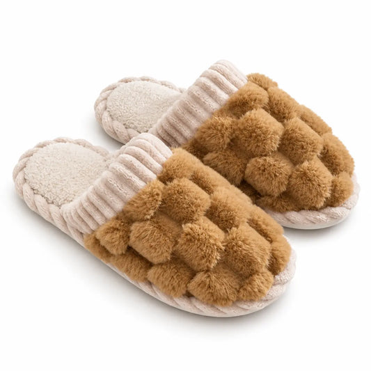 Popcorn-Style Plush Slippers | Peakachu