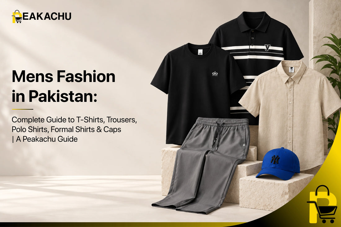 Mens Fashion in Pakistan: Complete Guide to T-Shirts, Trousers, Polo Shirts, Formal Shirts & Caps | A Peakachu Guide