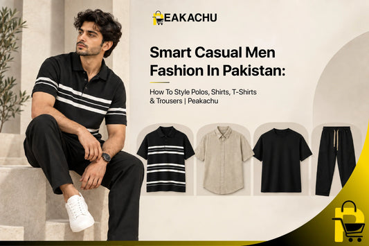 Smart Casual Mens Fashion In Pakistan: How To Style Polos, Shirts, T-Shirts & Trousers | Peakachu