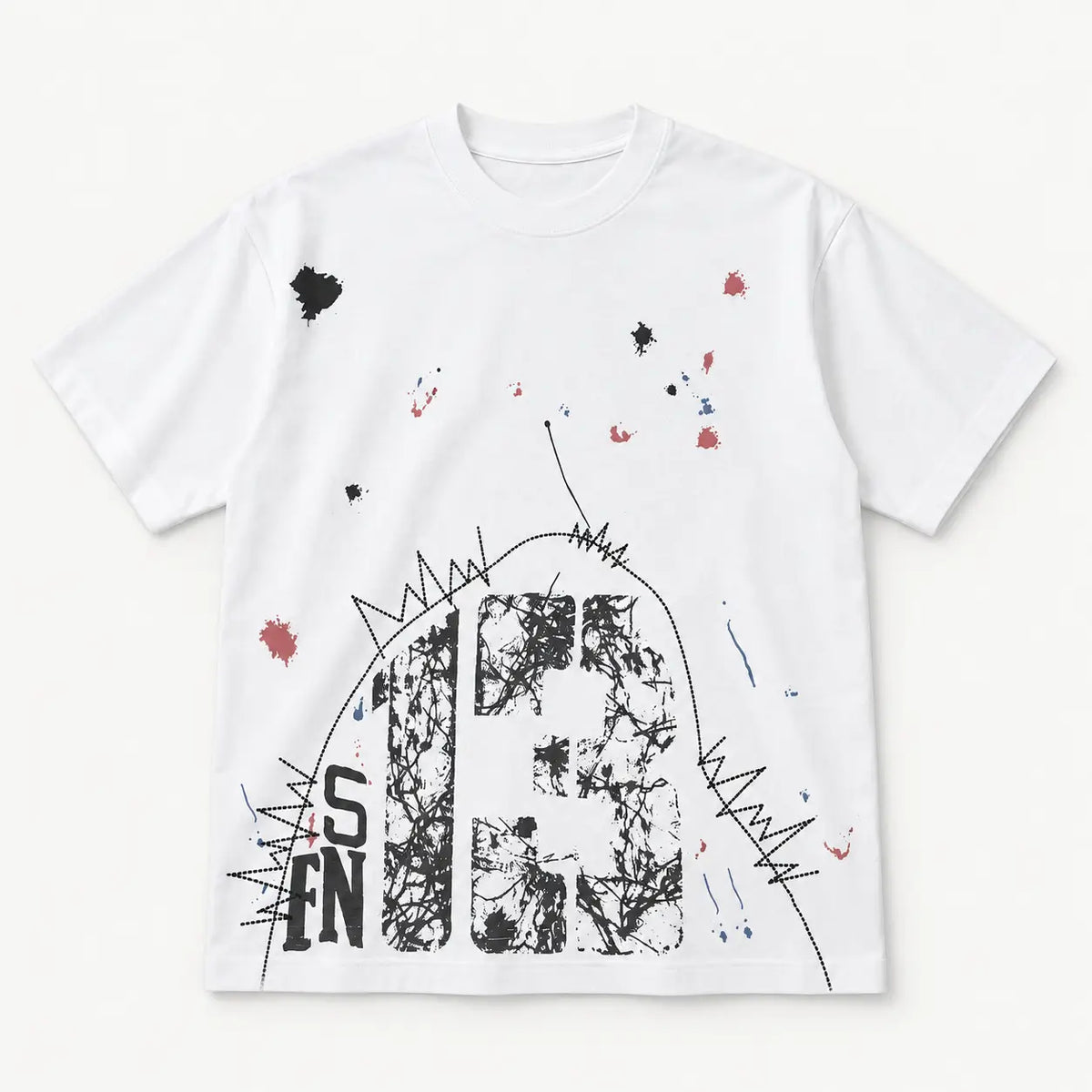 Oversized Graphic Grey Wash T-Shirt | Peakachu