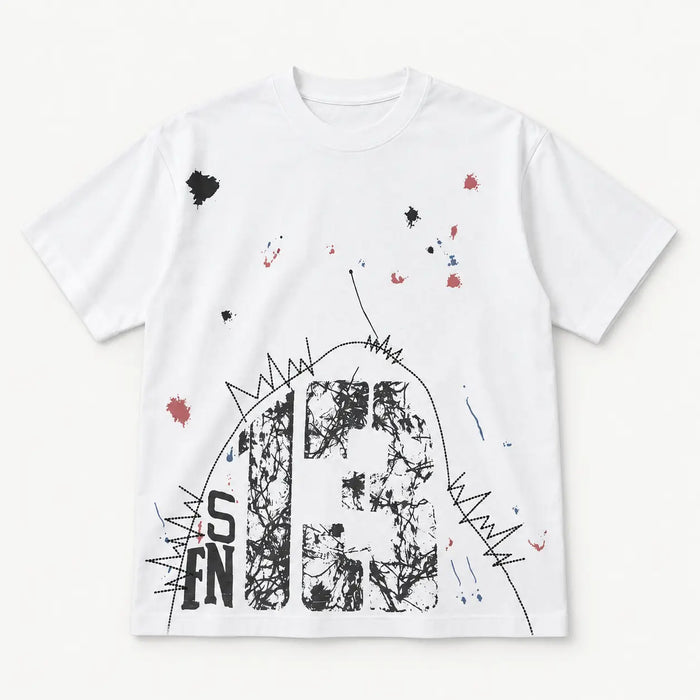 Oversized Graphic Grey Wash T-Shirt | Peakachu