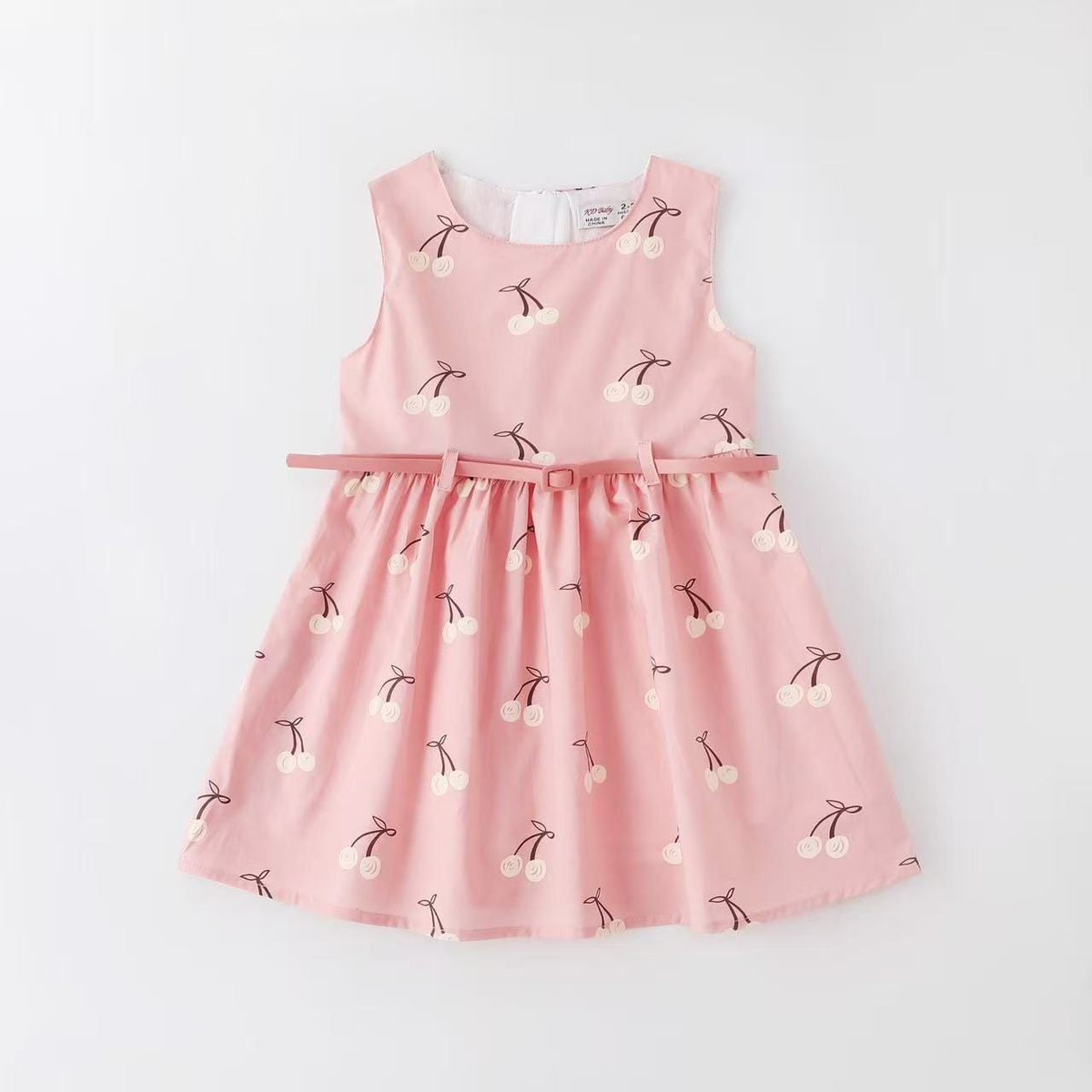 Sleeveless Floral Summer Dress with Belt | Peakachu