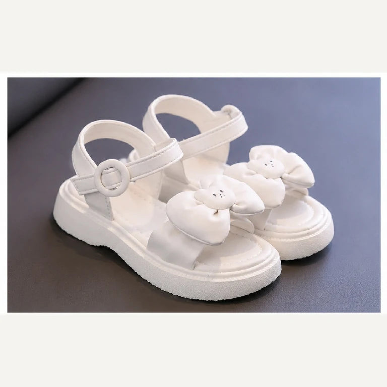Plush Bow Strappy Sandals | Peakachu