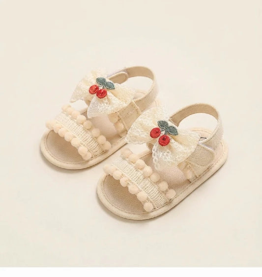Layered Ruffle Bow Sandals | Peakachu