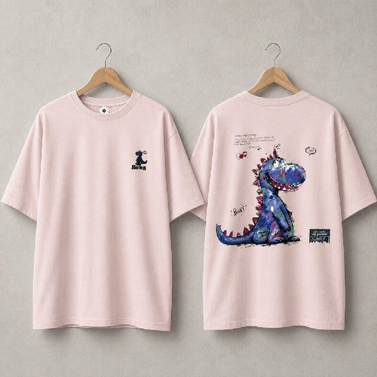 Oversized Graphic Dragon Print T-Shirt  | Peakachu