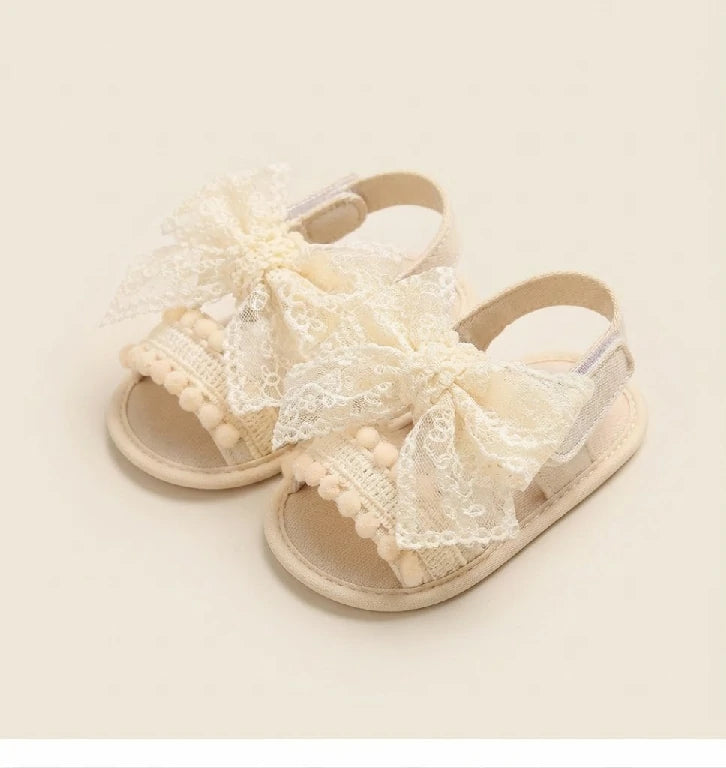 Layered Ruffle Bow Sandals | Peakachu