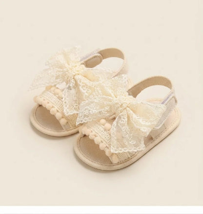 Layered Ruffle Bow Sandals | Peakachu