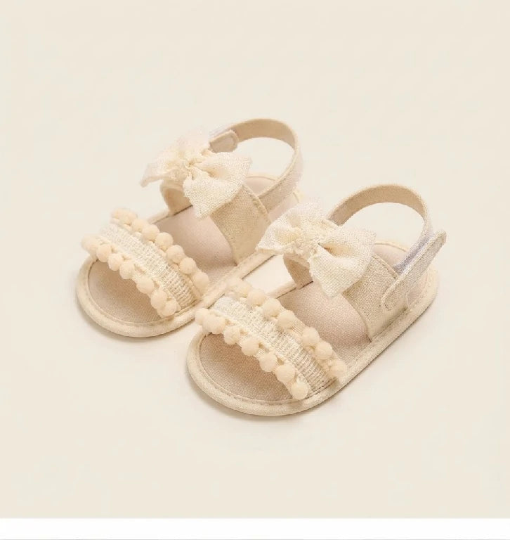 Layered Ruffle Bow Sandals | Peakachu