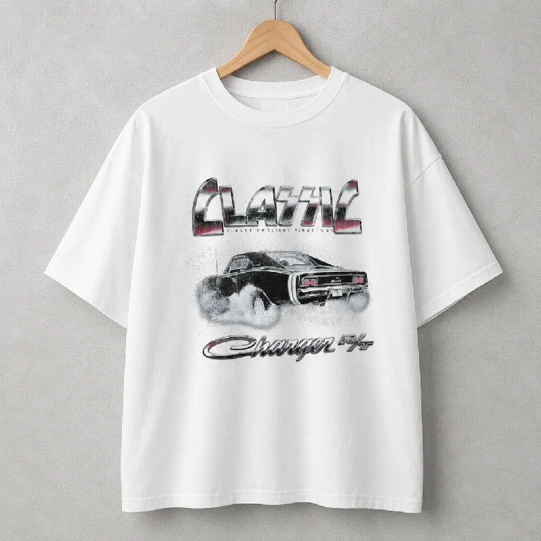 Oversized Graphic Vintage Car T-Shirt  | Peakachu