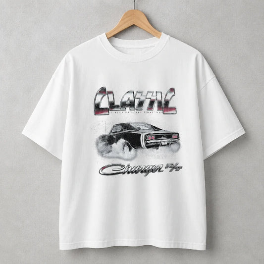 Oversized Graphic Vintage Car T-Shirt  | Peakachu