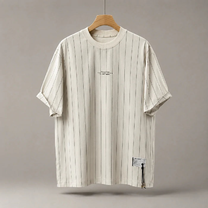 Oversized Vertical Pinstripe T-shirt | Peakachu