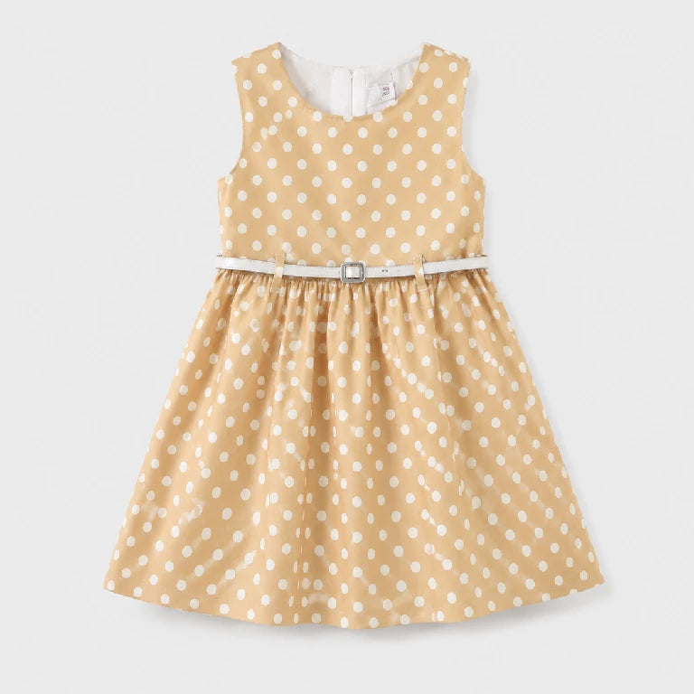 Polka Dots Dress With Belt | Peakachu