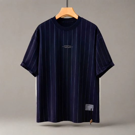 Oversized Vertical Pinstripe T-shirt | Peakachu