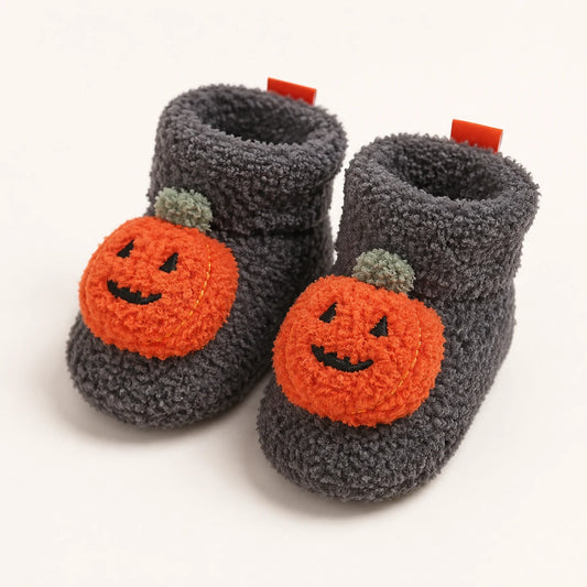 Pumpkin-Style Soft Fleece Shoes | Peakachu