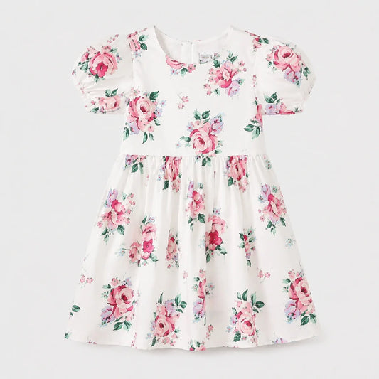 Flower Print Short Frock | Peakachu