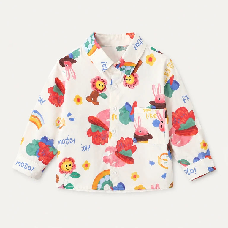 Rainbow Shirt + Denim Shorts | Peakachu