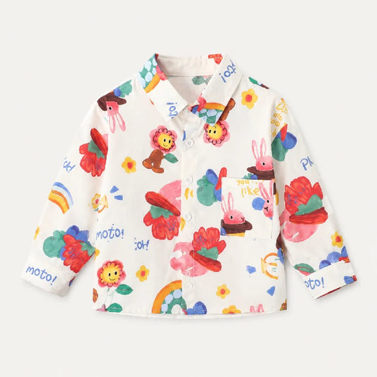 Rainbow Shirt + Denim Shorts | Peakachu