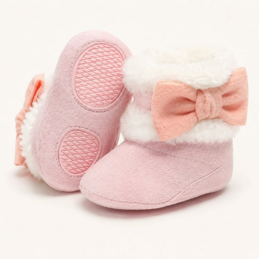 Soft-Soled Pink Bow Shoes | Peakachu