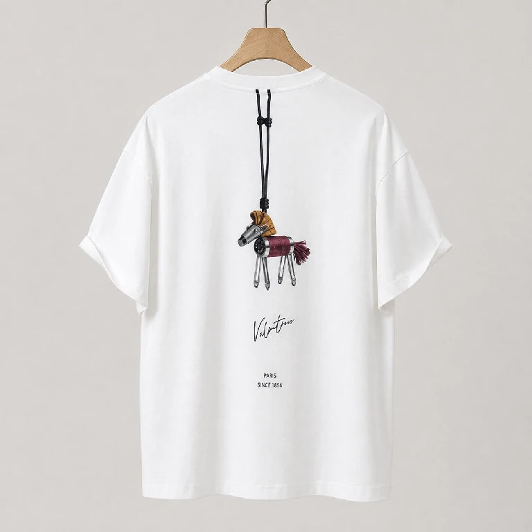 Oversized Pendant Style Printed T-Shirt | Peakachu