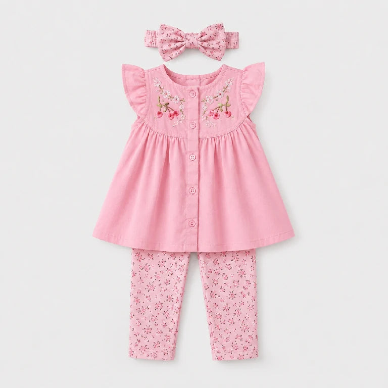 Baby Girl Frock + Shorts + Bow | Peakachu