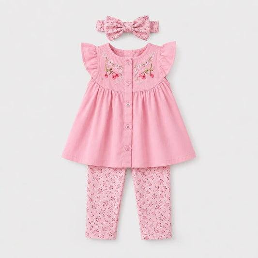 Baby Girl Frock + Shorts + Bow | Peakachu