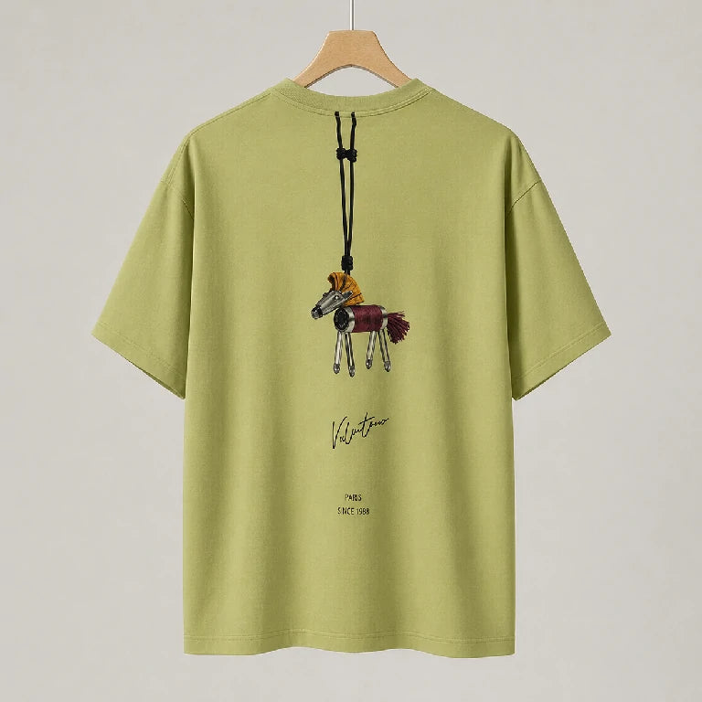 Oversized Pendant Style Printed T-Shirt | Peakachu
