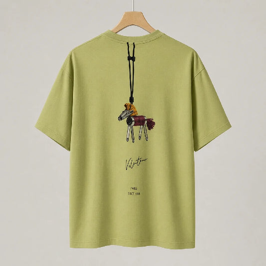 Oversized Pendant Style Printed T-Shirt | Peakachu