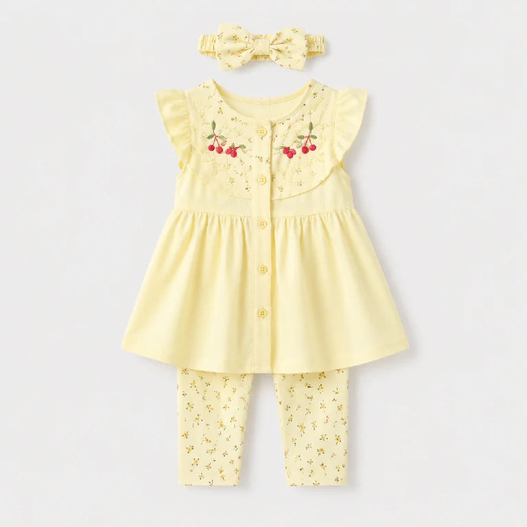 Baby Girl Frock + Shorts + Bow | Peakachu