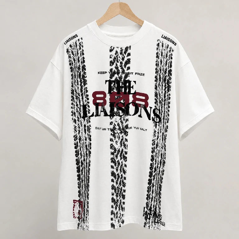 Oversized Graphic Crimson Print T-Shirt | Peakachu