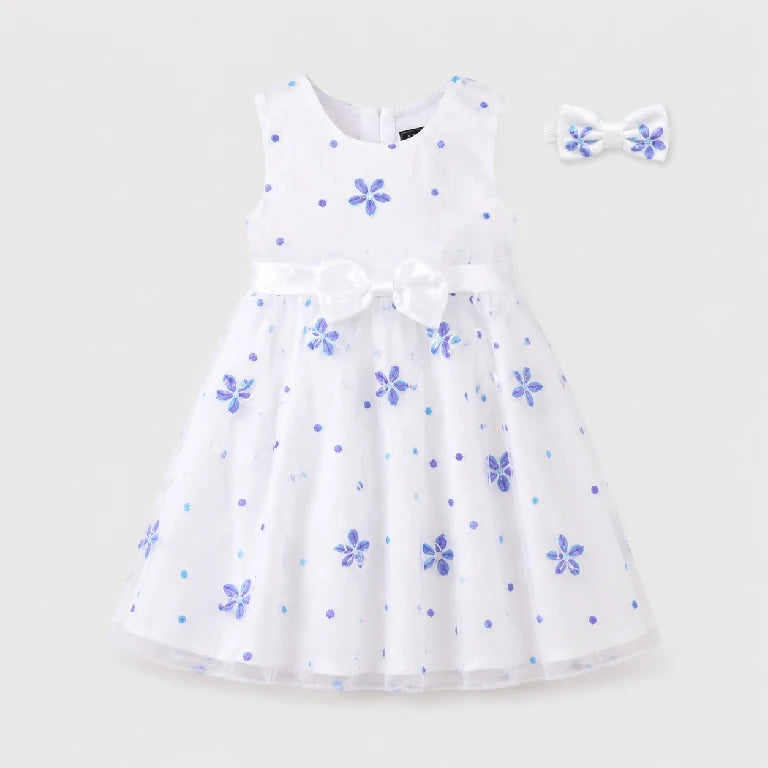 Flower Printed Fancy Net Dress | Peakachu